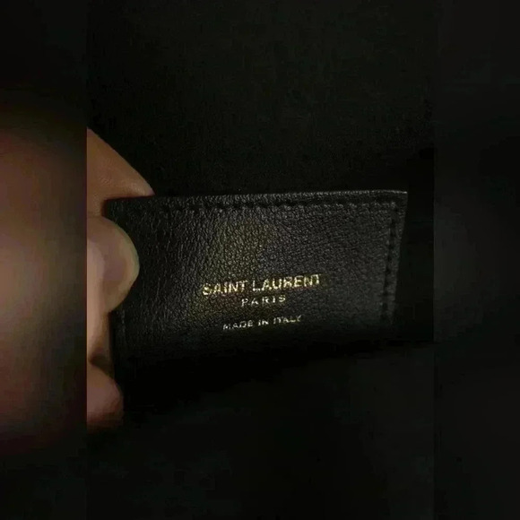 SAINT LAURENT YSL Black Smooth  Calfskin Leather Shopper Tote Italy - Picture 4 of 8